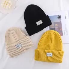 Chapéu de malha solto com circunferência de cabeça grande feminino chapéu de lã de inverno outono inverno quente adequad