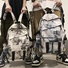 Mochila masculina mochila europeia americana moda ensino médio estudantes universitários estudantes do ensino médio 2025