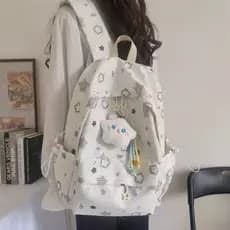 Mochila feminina All-Match estudante universitário classe mochila impressa estrela Casual mochila computador nicho Desig
