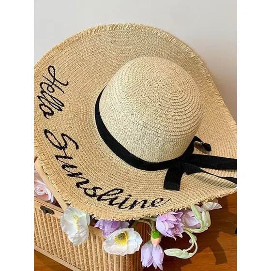 Chapéu de sol de aba grande feminino primavera guarda-sol protetor solar chapéu de palha tecido francês na moda 2026 gig