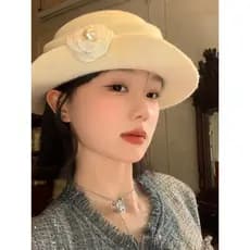 Francês elegante chapéu superior feminino outono inverno Hepburn estilo Retro moda rosto-olhando pequeno chapéu balde bo