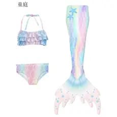 Sereia cauda meninas maiô 2024 novo estilo verão menina bebê vestido de princesa roupas crianças biquíni