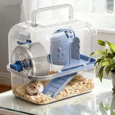 Ninho de hamster portátil armazém panorâmico transparente dupla camada luxo urso dourado gaiola Oversized Villa hamster