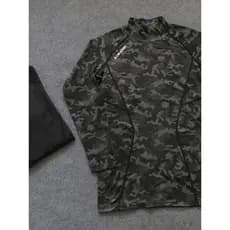 Comércio exterior camuflagem roupas de Fitness masculino manga comprida alta elástica fina de secagem rápida respirável