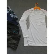 Comércio exterior alta elástica apertada roupas de fitness dos homens de manga comprida em torno do pescoço estilo fino