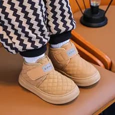 Crianças botas de neve 2025 novo estilo inverno meninos sapatos de lã feminino sapatos de bebê da criança sapatos de alg