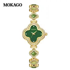 Mo Huang relógio trevo de quatro folhas de venda quente feminino sentir nicho luz luxo jóias de cristal diamante Hetian