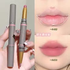 Desenhe lábios sensuais rechonchudos!Delineador labial com sombra de duas cabeças, formato labial, à prova d'água, de lo