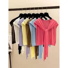 Xale exterior jogo feminino 2026 novo estilo pescoço proteção estilo fino malha gelo seda primavera outono cachecol High