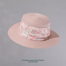 Rosa estilo chinês bordado flor chapéu de palha feminino primavera verão estilo étnico guarda-sol protetor solar férias