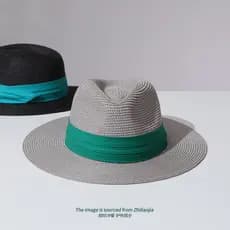 Simples grande circunferência da cabeça aba plana multicolorido panamá chapéu de palha verão Unisex viagem férias chapéu
