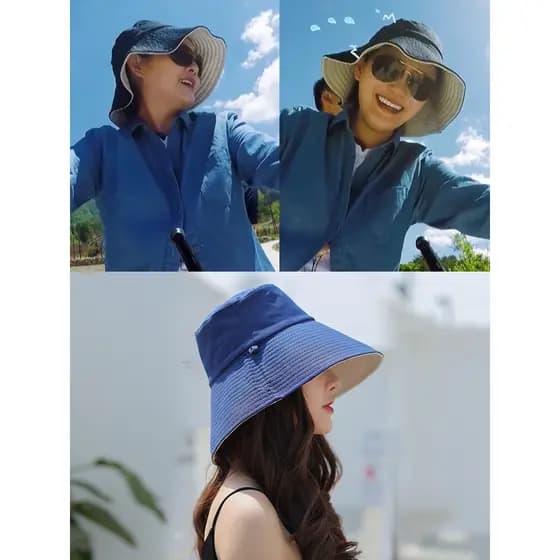 Chapéu balde feminino primavera verão grande S mesmo estilo capa rosto chapéu de sol feminino protetor solar Anti-ultrav
