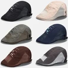 Chapéu masculino verão malha boné para frente boina ao ar livre respirável britânico malha boné Casual feminino boné de