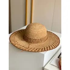 Mulheres verão grande borda chapéu beira-mar férias passeio europeu americano High-End ráfia chapéu de sol chapéu de pal