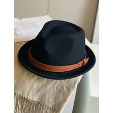 2024 primavera outono inverno lã Fedora Retro outono inverno camelo lã pura chapéu superior preto masculino feminino Jaz