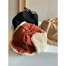 Versão coreana boné de proteção de orelha de lã de cordeiro masculino feminino inverno engrossado quente boné de vôo sen