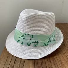 Estilo japonês fresco branco chapéu de palha feminino verão luz verde Retro chapéu superior guarda-sol protetor solar pr