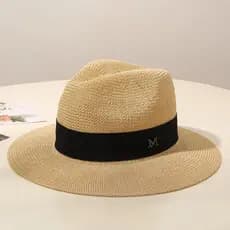 Versão coreana chapéu de aba larga chapéu de verão feminino chapéu superior M senhoras chapéu de palha chapéu de praia c