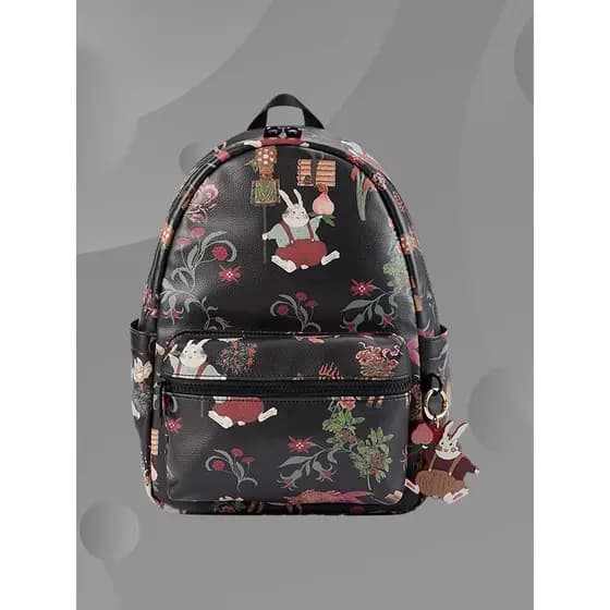 Forro/Li Ning Genuíno Dia das Mulheres Lutando Coelho Dourado Ano Impressão Completa Moda Casual Mochila ABST025