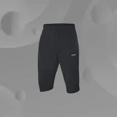 Li Ning Genuíno Moda Moda Esportes Lazer Série de Treinamento Calças Esportivas Cortadas Planas Masculinas AKQ025