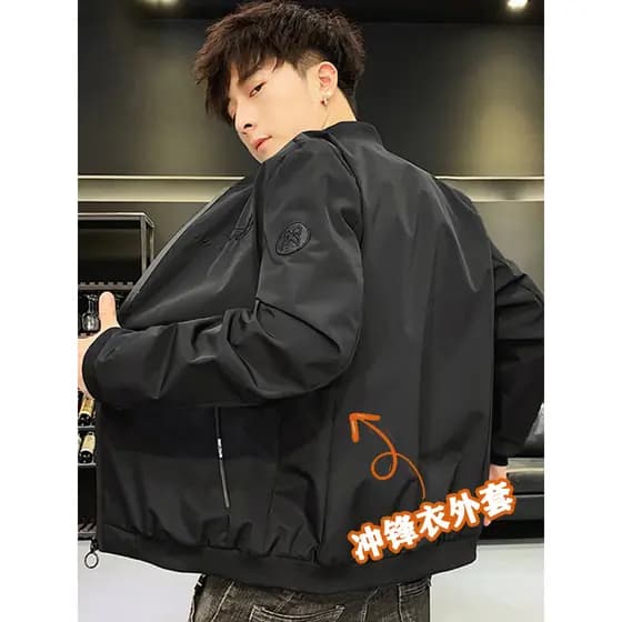 Primavera novo estilo na moda gola alta jaqueta masculina Street Wear Workwear jaqueta masculina solta jaqueta superior