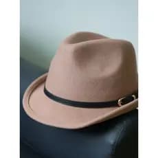 Novo chapéu feminino outono inverno lã chapéu superior estilo britânico chapéu Casual moda masculina cinto de lã chapéu