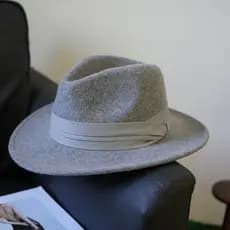 Francês aba plana lã chapéu superior feminino outono inverno grande circunferência da cabeça cinza chapéu moda plana cha