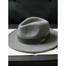 2025 outono inverno novo estilo panamá lã chapéu superior feminino listras verticais Webbing panamá chapéu de feltro est