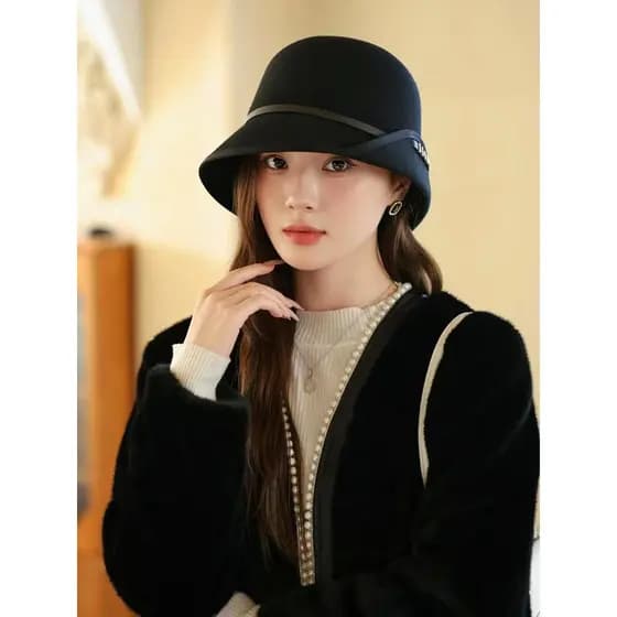Outono inverno chapéu de balde de lã moda All-Match balde chapéu versão coreana bacia de viagem compras chapéu su