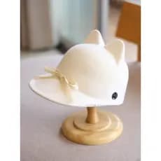 Chapéu equestre de seda com nó de cânhamo, chapéu feminino outono inverno lã com pico, boné de beisebol, compras, viagem