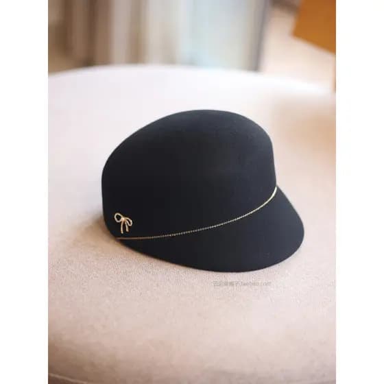 Outono inverno novo estilo moda arco chapéu de lã chapéu equestre senhoras doce idade-reduzindo cavaleiro chapéu de felt