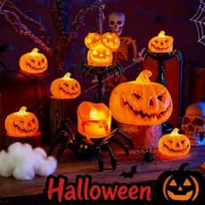 Decoração de halloween abóbora luz pingente LED vela luz atmosfera de halloween luz festa adereços decoração