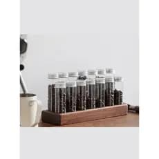 Tanque de grãos de café preservação cheiro garrafa chá feijão armazenamento display rack garrafa de vidro armazenamento