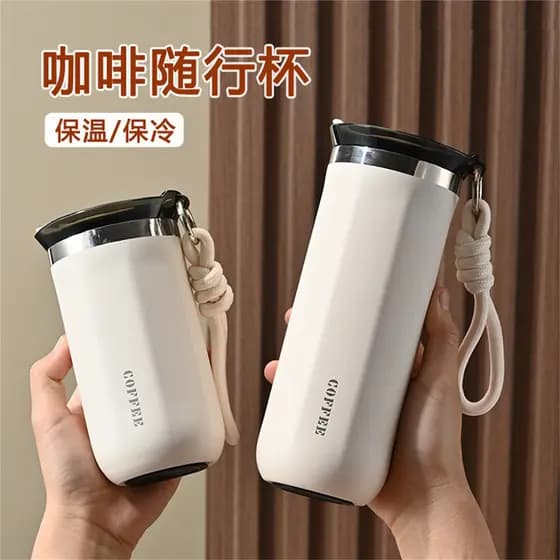 Copo de café americano gelado 304 copo térmico de aço inoxidável luz luxo High-End sentimento copo portátil ao ar livre