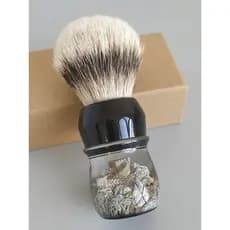 Dishi masculino grande parede criptografada ponta prateada texugo escova de barbear escova de barba escova de espuma de