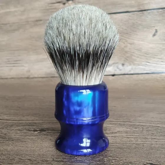 Dishi azul escuro pequeno canhão cabeça pura texugo escova de barbear sabão espuma escova de barba