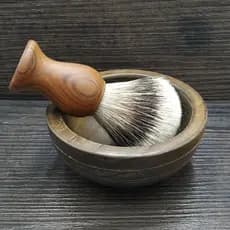 Dishi Dalbergia ramo cabo de madeira ponta prata texugo escova de barbear masculino sabão espuma escova de barba