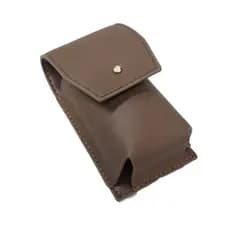 Dishi Bolsa masculina portátil para escova de barbear, bolsa de couro para escova de barba