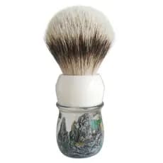 Dishi masculino grande parede criptografada ponta prateada texugo escova de barbear escova de barba escova de espuma de
