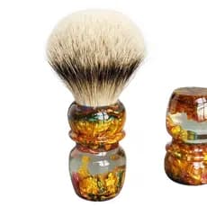 Dishi ilha de suspensão masculina criptografada ponta prateada texugo escova de barbear escova de barba escova de espuma