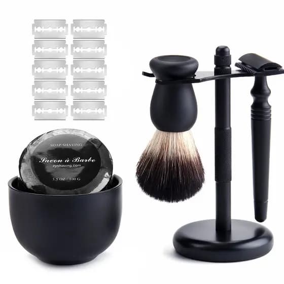 ZY Preto Navalha Manual Dupla Face Navalha Conjunto Navalha Banheiro Modelo Decoração de Quarto Banheiro