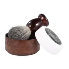 ZY escova de barbear texugo conjunto de cabelo escova de limpeza escova de espuma tigela de sabão escova de barba creme