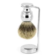 ZY masculino Manual de barbear texugo cabelo escova titular 2 peças conjunto liga escova barba Net barba Rack armazename