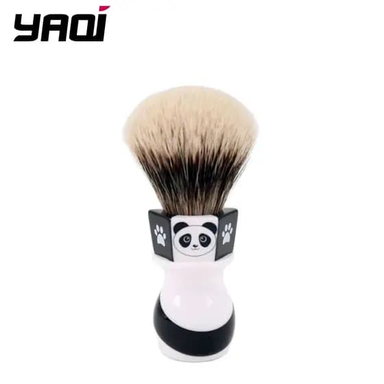 YAQI Panda dois sentidos texugo cabelo 24mm escova de barba escova de barba vassoura escova de barbear varredor de cabel
