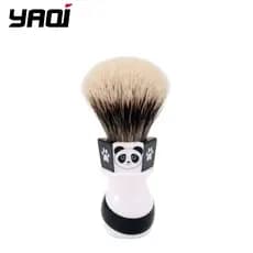 YAQI Panda dois sentidos texugo cabelo 24mm escova de barba escova de barba vassoura escova de barbear varredor de cabel