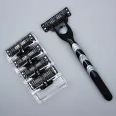 Universal Gillette Zhishun Navalha de 3 lâminas masculina Geely Wind Speed 5 Cabeça de barbear Manual Lâmina de barbear