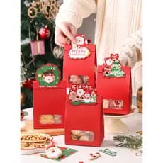 Saco de presente de natal pequena caixa de presente caixa de presente véspera de natal lembranças das crianças doces bis