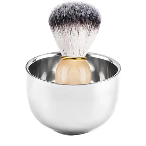 Escova de barba, sabão de barbear, escova de espuma, aço inoxidável, tigela pequena, conjunto de espuma, barbearia, uso