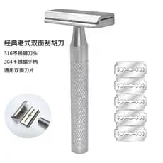 Atualizar masculino antiquado clássico navalha antiderrapante de aço inoxidável antiquado navalha aliciamento aparar mol