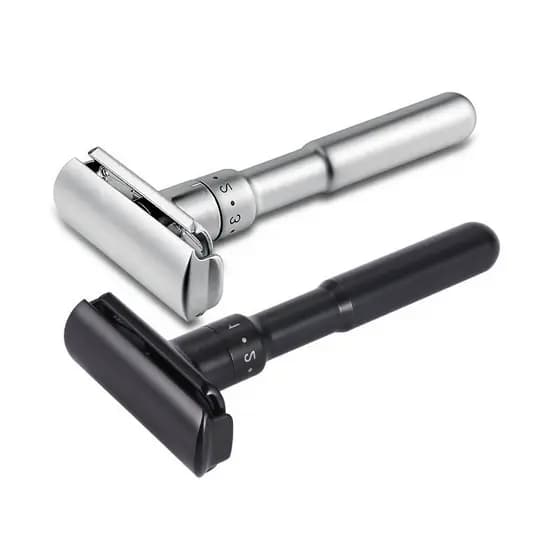 Famosa navalha Manual masculina atualizada, nitidez ajustável, lavável, inoxidável, antiquado, dupla face, suporte de fa